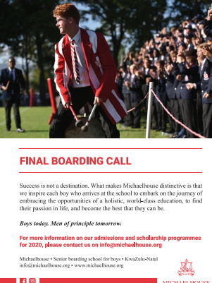 Michaelhouse advertisement headlined Final Boarding Call